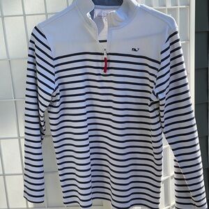 Vineyard Vines Navy and White Striped Pullover